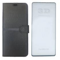 Kit Capa Carteira Compatível c/ Samsung M53 + Película 3D