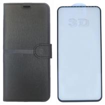 Kit Capa Carteira Compatível c/ Xiaomi Note 12 4G + Película 3D