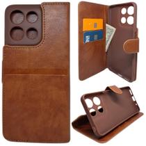 Kit Capa Carteira Compatível Com Motorola G15 + Película 3D