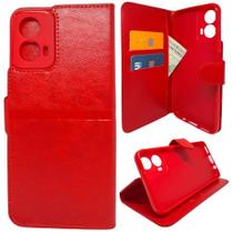 Kit Capa Carteira Compatível Com Motorola G34 + Película 3D