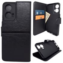 Kit Capa Carteira Compatível Com Motorola G35 + Película 3D