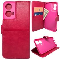 Kit Capa Carteira Compatível Com Motorola G35 + Película 3D