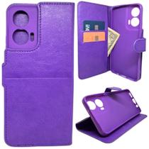 Kit Capa Carteira Compatível Com Motorola G35 + Película 3D