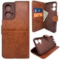 Kit Capa Carteira Compatível Com Motorola G35 + Película 3D