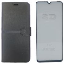 Kit Capa Carteira Compatível Com Redmi 10C + Película 3D