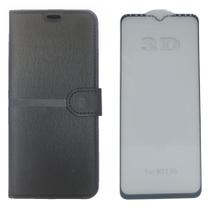 Kit Capa Carteira Compatível com Samsung M23 + Película 3D