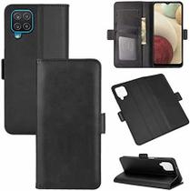 Kit Capa Carteira Flip para Samsung Galaxy A12 + Película3D de Vidro