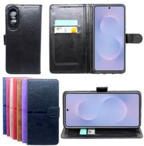 Kit Capa Carteira Para Galaxy S25 Edge + Pelicula Vidro 3d