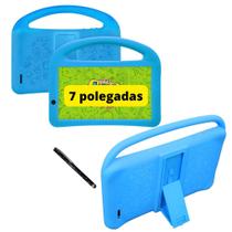 Kit Capa Case azul Infantil para Tablet DL 7 Polegadas Azul + Caneta Touch
