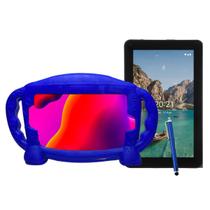 Kit Capa Case azul Infantil para Tablet DL 7 Polegadas Azul + Caneta Touch