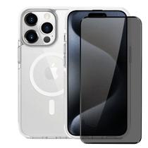 Kit Capa case capinha Anti-Slip Magsafe e Pelicula Defender Pro Privacidade para iPhone 15 Pro - Gshield