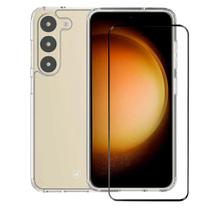 Kit Capa case capinha Clear e Pelicula Coverage 5D Pro Preta para Samsung Galaxy S23 Plus - Gshield
