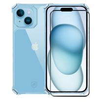 Kit Capa case capinha Clear Proof e Pelicula Coverage 5D Pro Preta para iPhone 15 - Gshield
