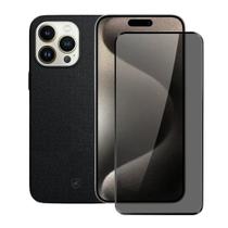Kit Capa case capinha Couro Dual Magsafe e Pelicula Defender Pro Privacidade para iPhone 15 Pro - Gshield