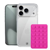 Kit Capa case capinha Crystal Slim para iPhone 17 Pro + Ventosa - Rosa - Gshield Kit Capa case capinha Crystal Slim para iPhone 17 Pro + Ventosa - Rosa - Gshield