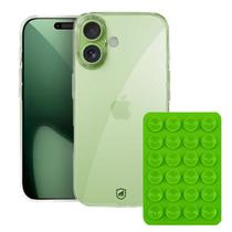 Kit Capa case capinha Crystal Slim para iPhone 17 + Ventosa - Verde - Gshield Kit Capa case capinha Crystal Slim para iPhone 17 + Ventosa - Verde - Gshield