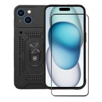 Kit Capa case capinha Dinamic Cam Protection e Pelicula Coverage 5D Pro Preta para iPhone 15 - Gshield