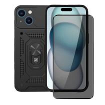 Kit Capa case capinha Dinamic Cam Protection e Pelicula Defender Pro Privacidade para iPhone 15 - Gshield