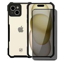 Kit Capa case capinha Dual Shock x e Pelicula Defender Pro Privacidade para iPhone 15 - Gshield