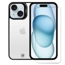 Kit Capa case capinha Gravity Preta e Pelicula Nano Vidro para iPhone 15 Plus - Gshield