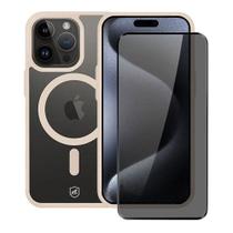 Kit Capa case capinha Magsafe Rosa e Pelicula Defender Pro Privacidade para iPhone 15 Pro Max - Gshield