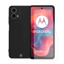 Kit Capa case capinha Silicon Veloz e Película Hydrogel HD para Motorola Moto G04 - Gshield