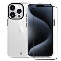 Kit Capa case capinha Urus Branca e Pelicula Coverage 5D Pro Preta para iPhone 15 Pro - Gshield