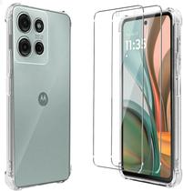 Kit Capa Case Compatível Capinha Para Motorola Moto G15 Anti Impacto Reforçada Silicone Transparente Flexível e Pelicula De Vidro Temperado 3D 9H Kit Capa Case Compatível Capinha Para Motorola Moto G15 Anti Impacto Reforçada Silicone Transparente Flexível e Pelicula De Vidro Temperado 3D 9H