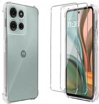 Kit Capa Case Compatível Capinha Para Motorola Moto G15 Anti Impacto Reforçada Silicone Transparente