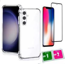Kit Capa Case Compatível Capinha Para Samsung Galaxy A36 Anti Impacto Reforçada Silicone Transparente Flexível e Pelicula De Vidro Temperado 3D 9H