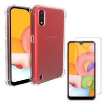 Kit Capa Case Galaxy A01 Anti Shock + Película de 3D