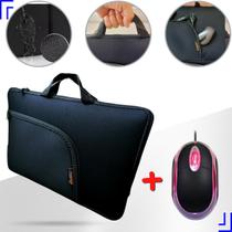 Kit Capa Case Pasta Notebook 15.6" 14.1" 17.3" com Alça Compatível Todas Marcas + Mouse cabo USB Led