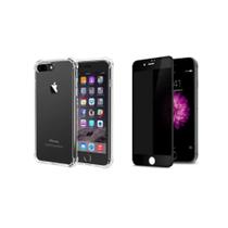 Kit Capa Case Reforçada + Pel Vidro Privacidade 3D P/ Iphone