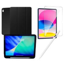 Kit Capa Case Smart p/ ipad 11 A16 Preto +Película de Vidro + Caneta Touch Kit Capa Case Smart p/ ipad 11 A16 Preto +Película de Vidro + Caneta Touch