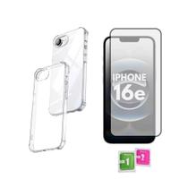 Kit Capa Case TPU e Película 3D Para iPhone 16e Proteção Completa Design Slim Envio Imediato - Phonecell