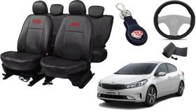 Kit Capa Cerato 2013 a 2019 + Chaveiro + Capa de Volante Sofisticada e Confortável