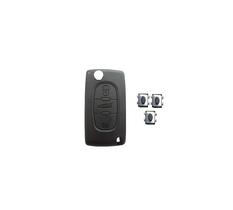Kit capa chave canivete peugeot citroen 3 botões porta malas