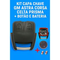 Kit Capa Chave Gm Astra Corsa Celta Prisma + Botão E Bateria Kit Capa Chave Gm Astra Corsa Celta Prisma + Botão E Bateria