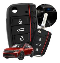 kit capa chave silicone fechada vw nivus com chaveiro tsi