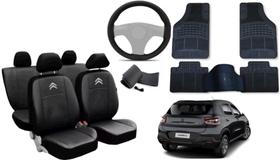 Kit Capa Citroen C3 Fell Pack 2021 a 2024 + Tapete + Capa de Volante Ideal para Seu Carro Kit Capa Citroen C3 Fell Pack 2021 a 2024 + Tapete + Capa de Volante Ideal para Seu Carro