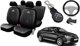 Kit Capa Citroen C5 2001 a 2013 + Chaveiro + Capa de Volante Ajustável e Sofisticado