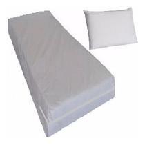 Kit Capa Colchao Solteiro + Capa Travesseiro Branca