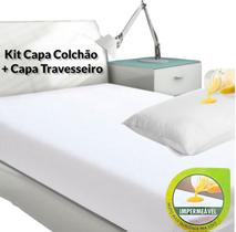Kit Capa Colchão Solteiro + Capa Travesseiro Impermeável