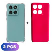 Kit Capa Colorida + Capa Transparente Moto Edge 60 Fusion