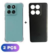 Kit Capa Colorida + Capa Transparente Moto Edge 60 Fusion