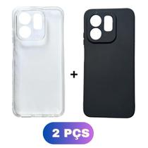 Kit Capa Colorida + Capinha Transparente Infinix Smart 9