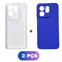 Kit Capa Colorida + Capinha Transparente P/ Infinix Hot 50i