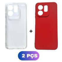Kit Capa Colorida + Capinha Transparente P/ Infinix Hot 50i
