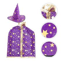 Kit Capa Com Chapéu De Mago Fantasia Halloween Infantil