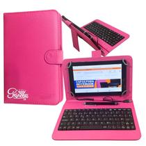 Kit Capa com teclado para Vision Tab 7 Polegadas Rosa Princess estampa + caneta touch - Daicommerce